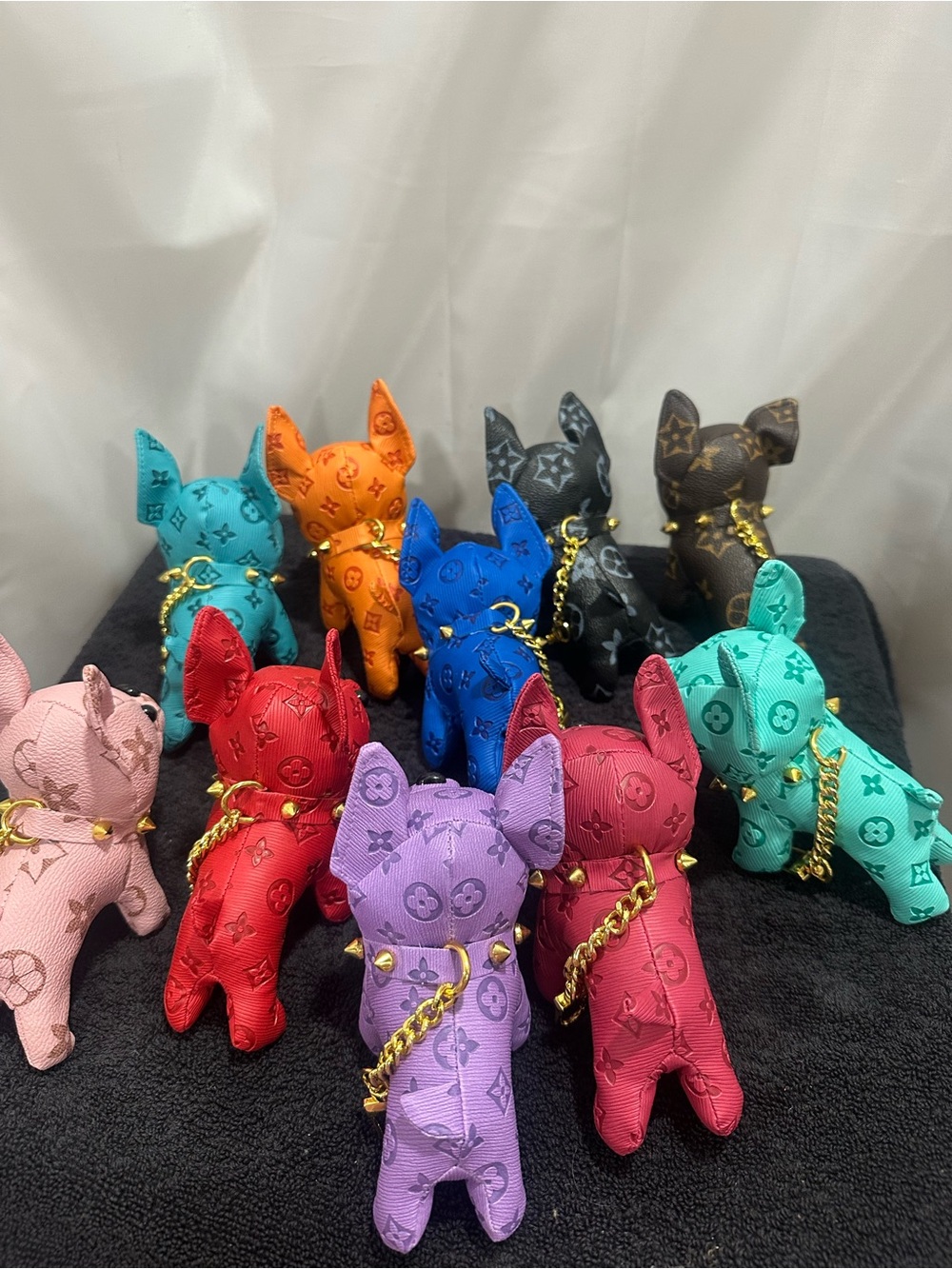 fashionable French bulldog, Logo Dog Bag Charms - Assorted Colors 10 pcs NWT - Picture 5 of 5
